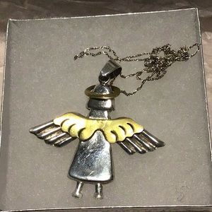 STERLING SILVER NECKLACE WITH ANGEL PENDANT
